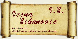 Vesna Mikanović vizit kartica